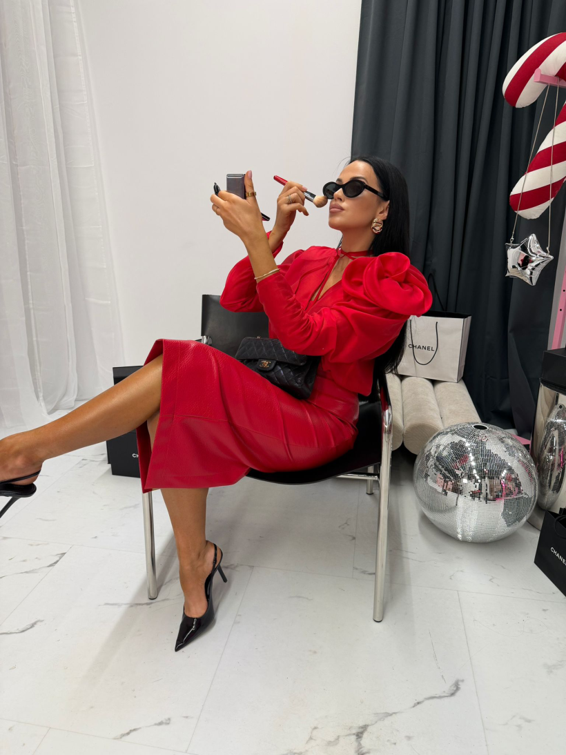 LA MILLA SPÓDNICA OŁÓWKOWA ECO SKÓRA CZERWIEŃ