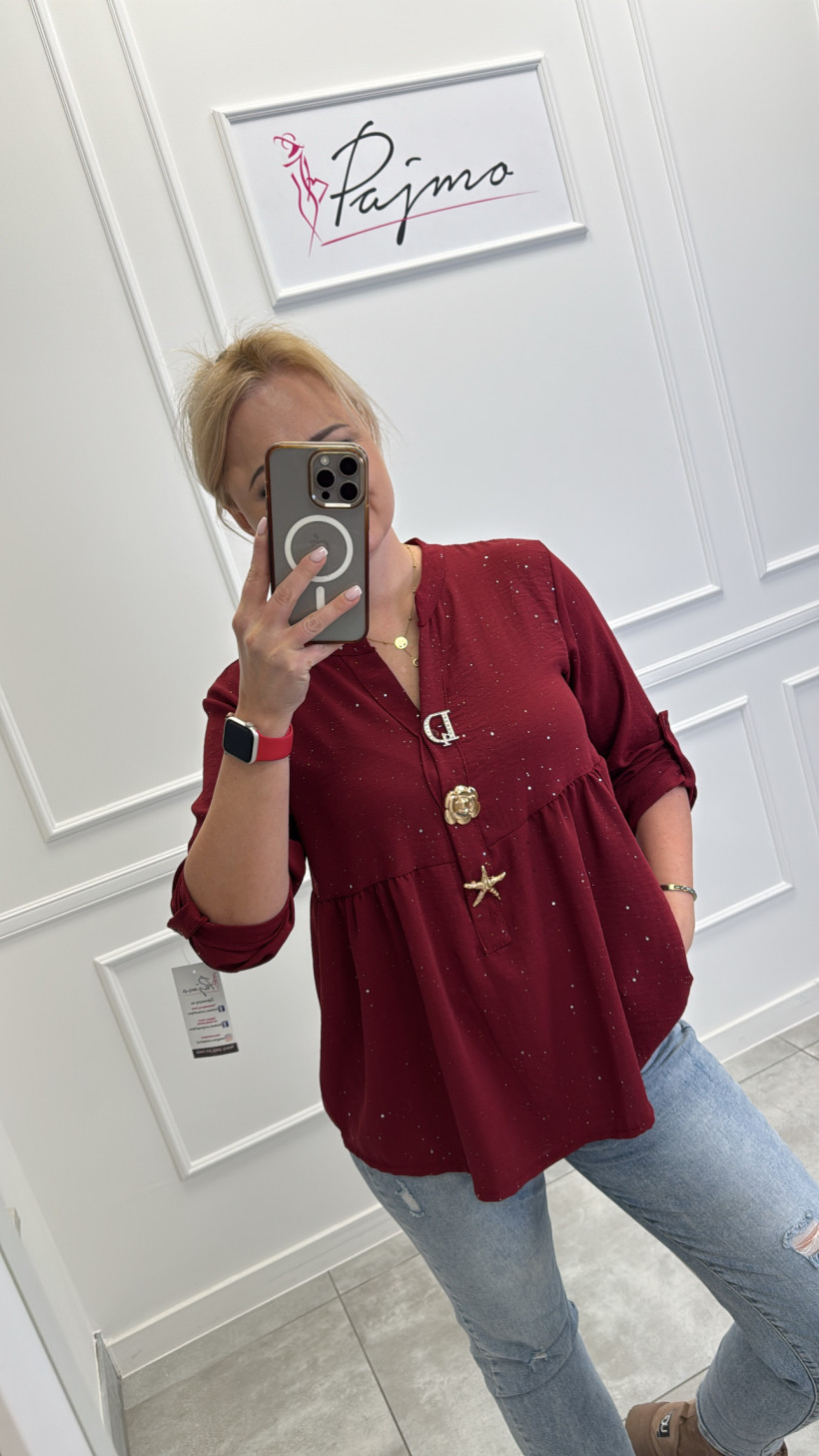 Bluzka baskina z broszkami 14106