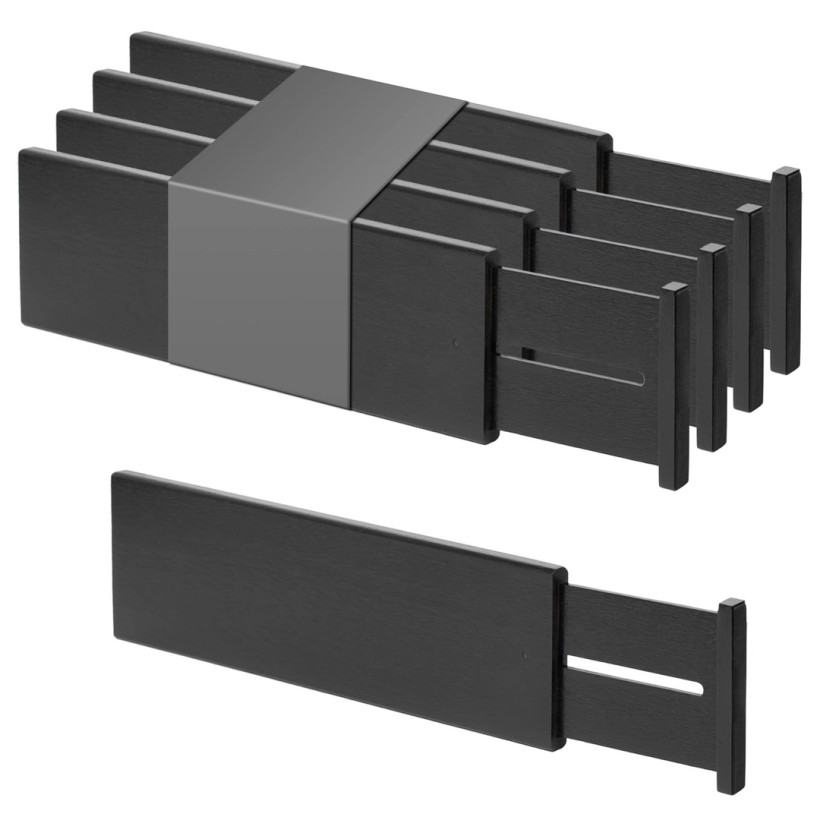 bambusowe rozporowe przegródki do szuflad 4 szt 