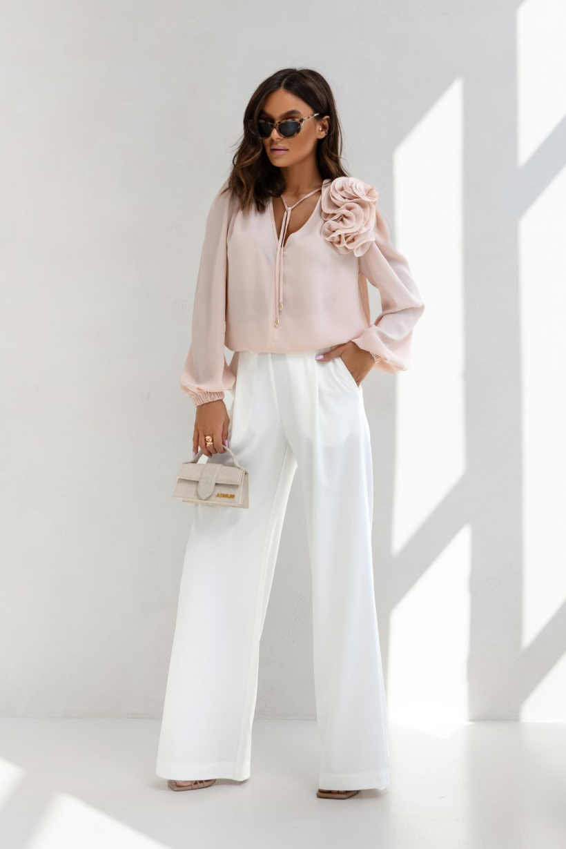 ON SPODNIE PROSTE ELEGANCKIE ŚMIETANA