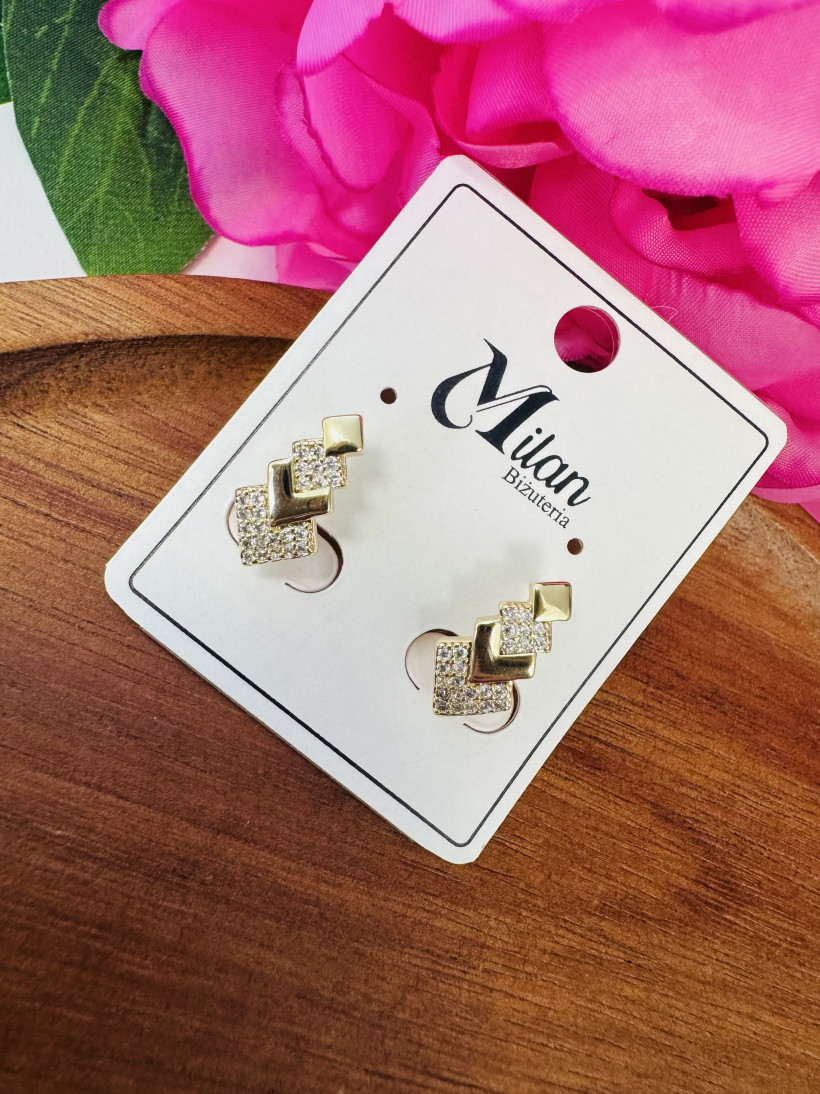 Kolczyki romby z cyrkoniami 14103 C