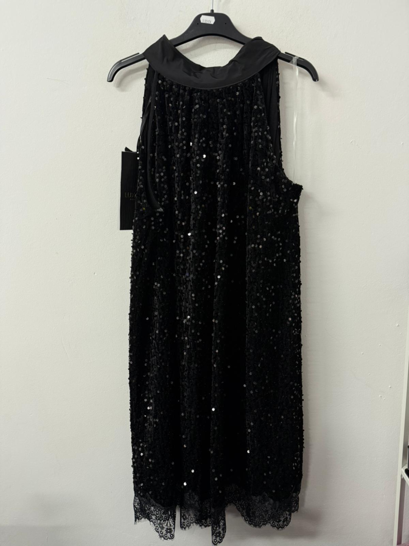 AL220 Sukienka cekinowa Czarna WYPRZEDAŻ