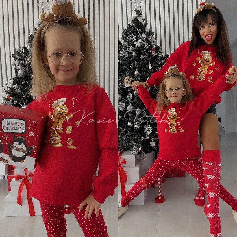 Bluza Bawełniana Lara Ciastek Czerwona KIDS