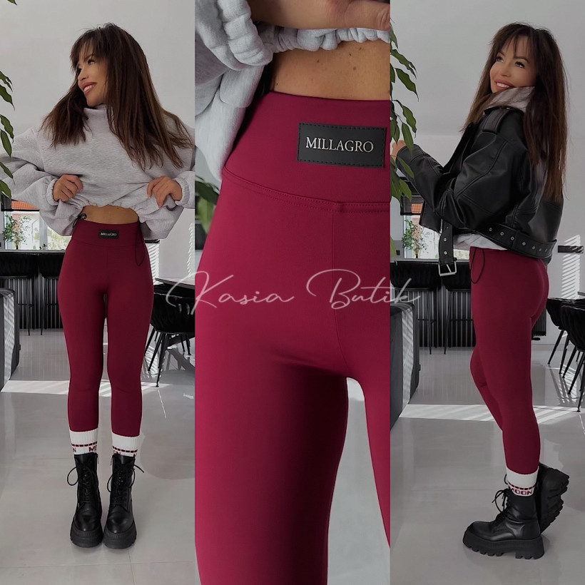 Legginsy Modelująco- Antycellulitowe Millagro Bordowe
