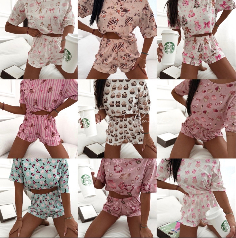 Piżamka 100% Wiskoza PasteLOVA Świąteczna 