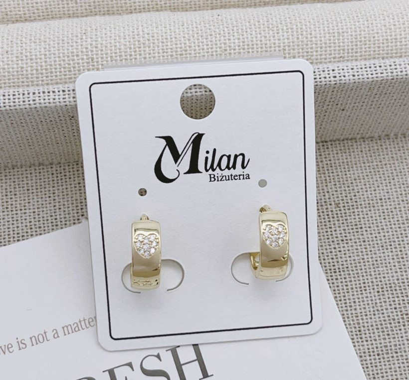 Kolczyki kółka serca cyrkonie 13800 E