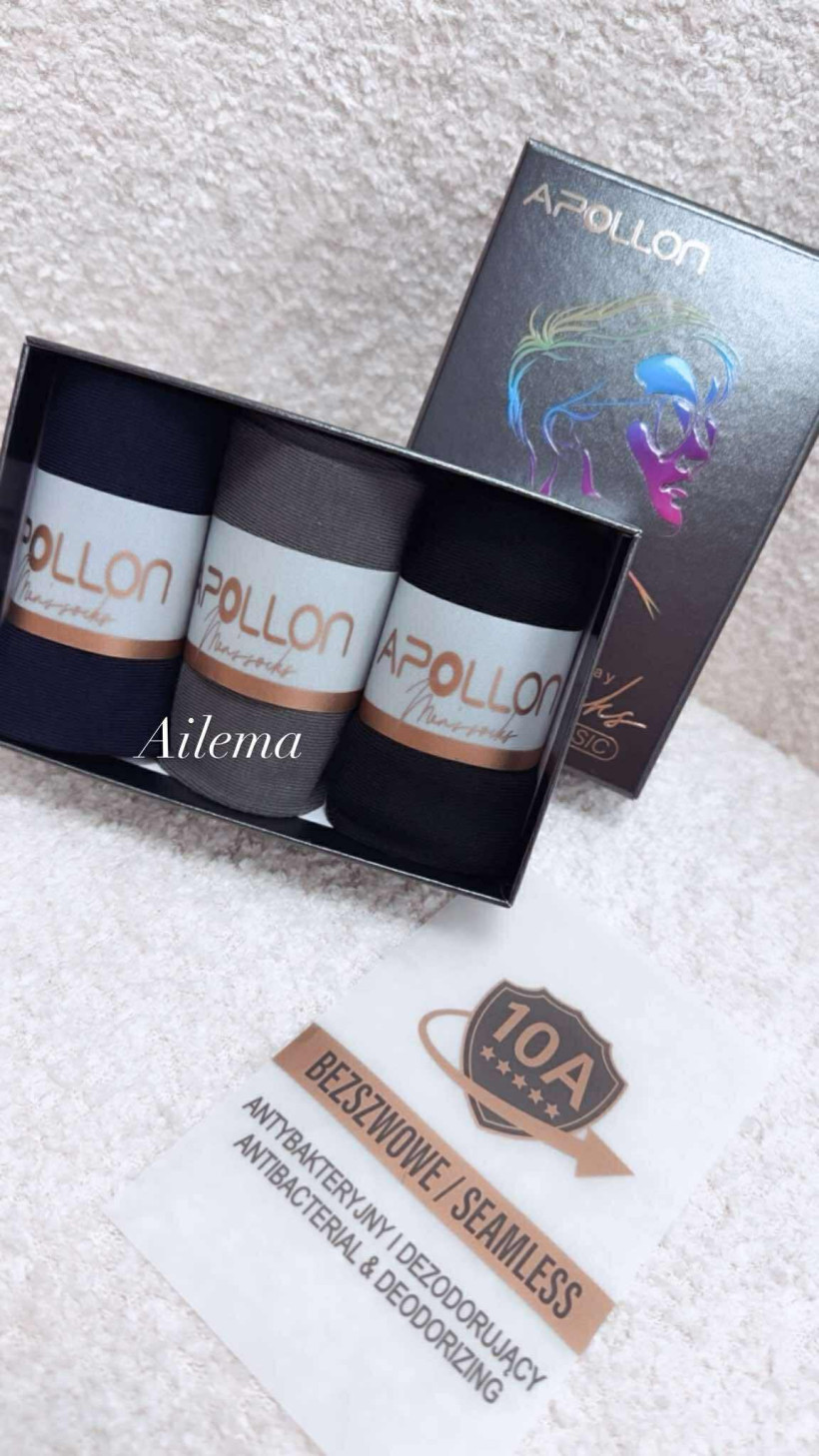 WYPRZEDAŻ Zestaw prezentowy skarpetek męskich BL-D075 bezszwowe i antybakteryjne