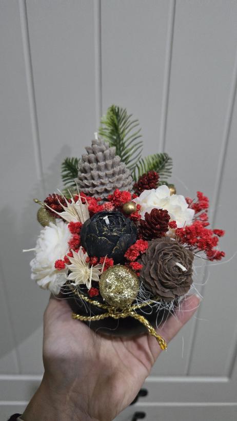 Box stroik świąteczny świece sojowe flowerbox czarna piwonia