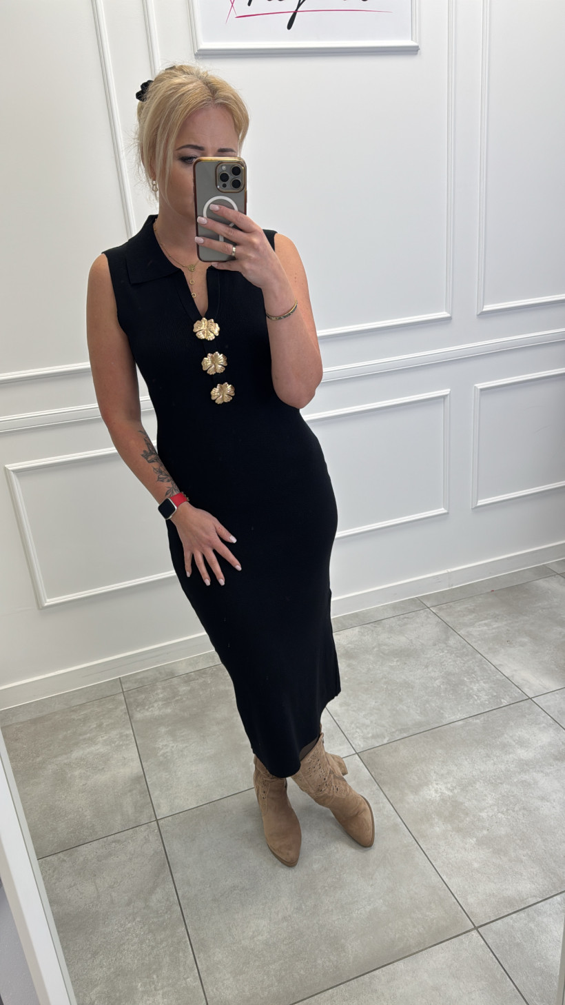 Sukienka wiskoza złote ozdoby 14118