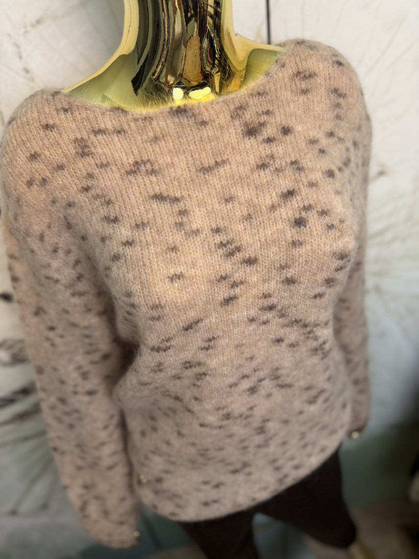 Sweterek kid-moher ‘Pralinka’ z iskierkami i długim rękawem Minouu 