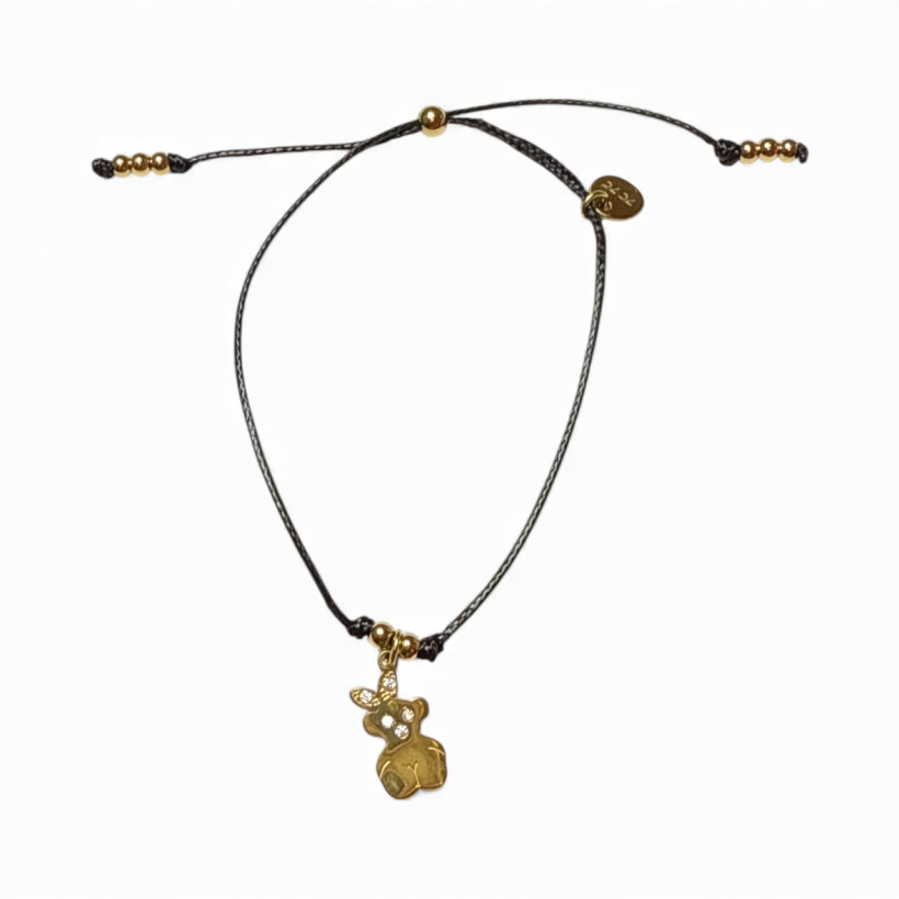 BRANSOLETKA MISIU CZARNY SZNURECZEK