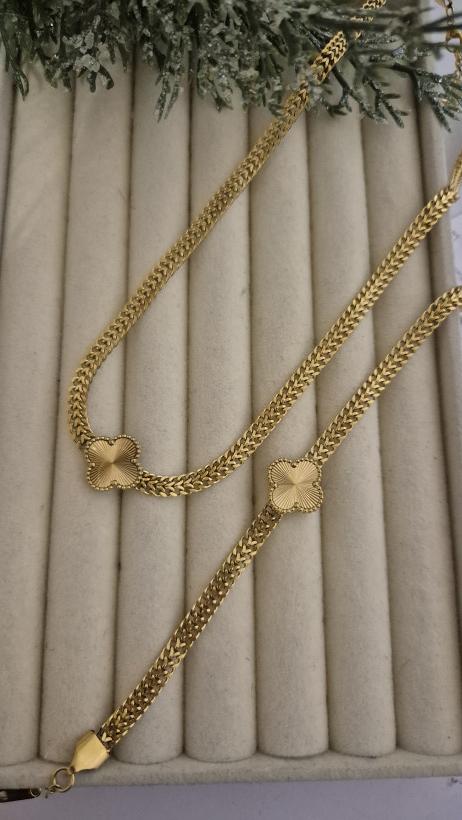 Naszyjnik grubszy z koniczyną Marokańską