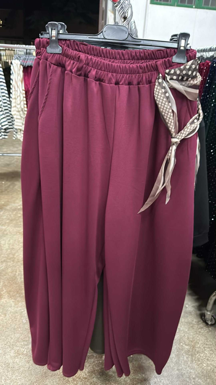 Italia nr.7 - Spodnie jednokolorowe a’la balony - 28133 - bordo