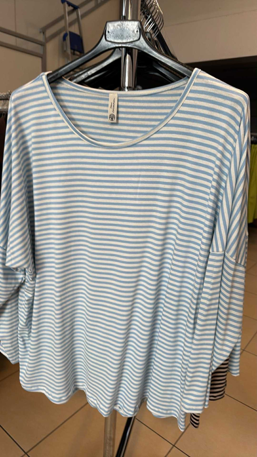 Italia nr.7 - Bluzka w paski - 25107 - błękitno biała 