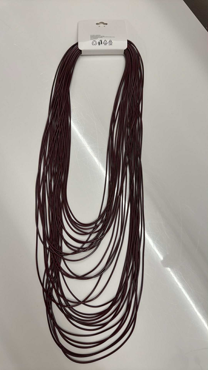 Italia nr 7 - Naszyjnik spaghetti, długi - 13790 - bordo