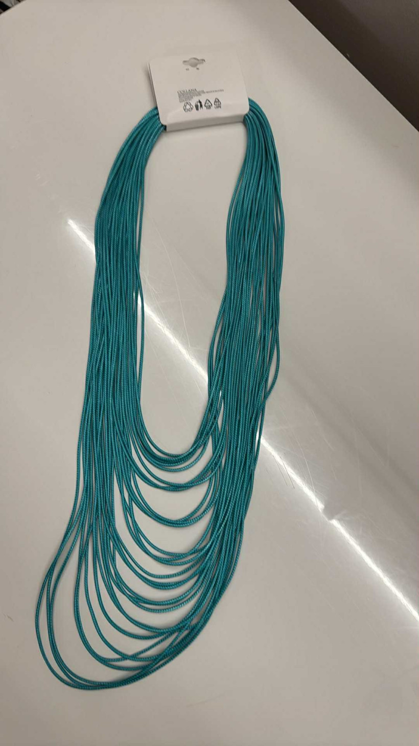 Italia nr 7 - Naszyjnik spaghetti, długi - 13790 - turkus