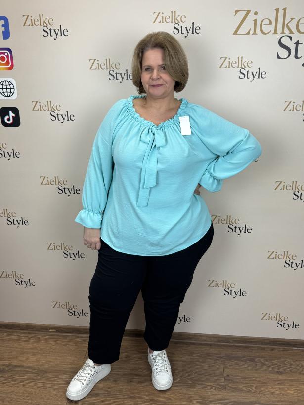 Italia nr 7 - Bluzka jednokolorowa, hiszpanka - 661547 - mięta