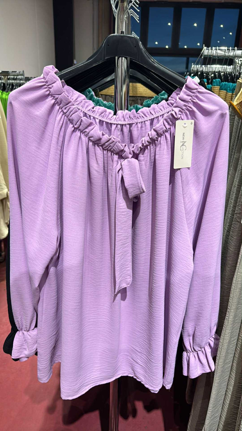 Italia nr 7 - Bluzka jednokolorowa, hiszpanka - 661547 - lila