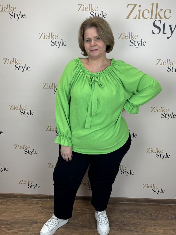 Italia nr 7 - Bluzka jednokolorowa, hiszpanka - 661547 - limonka