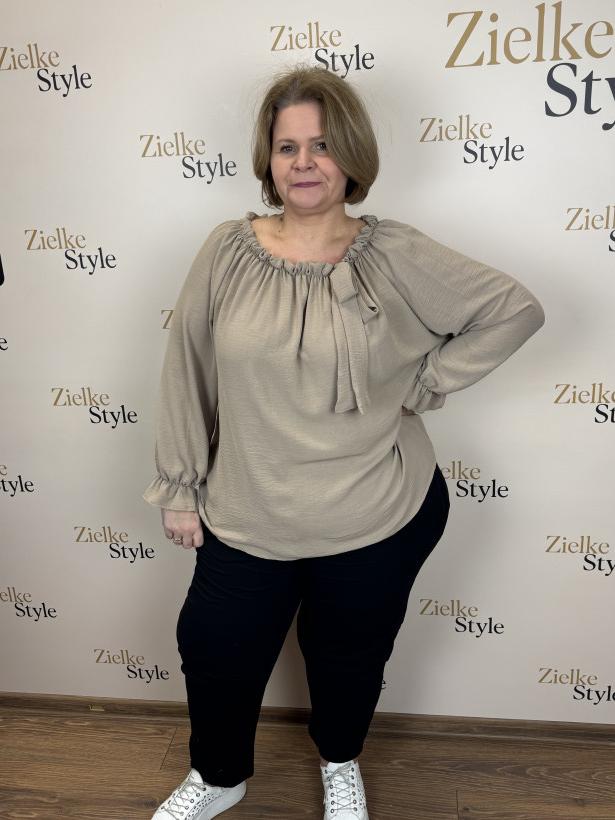 Italia nr 7 - Bluzka jednokolorowa, hiszpanka - 661547 - beż