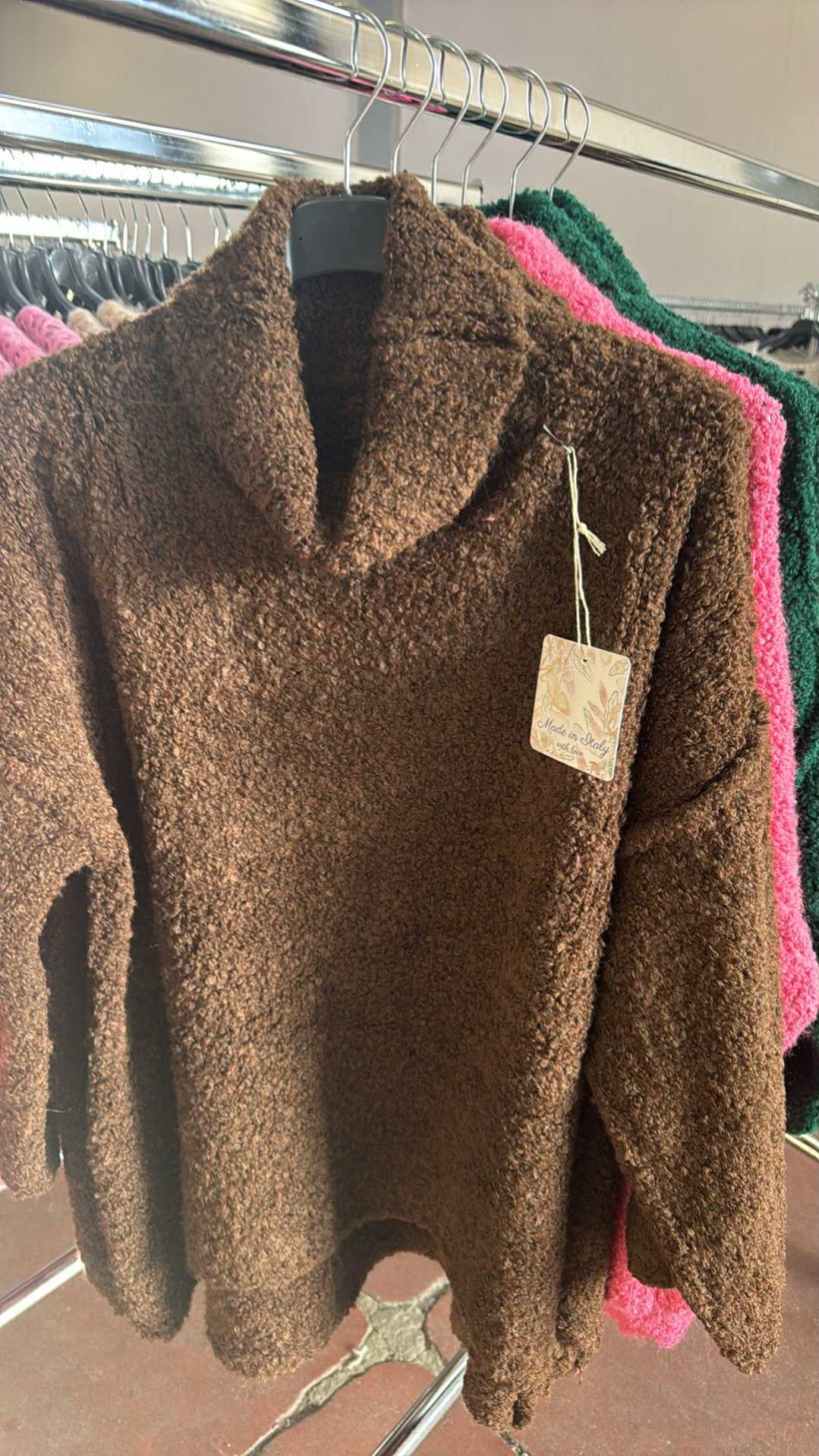 Italia nr.7 - Golf jednokolorowy buklowy - 25106 - czekolada 