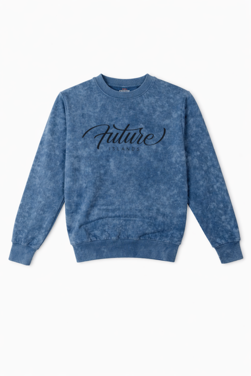 Bluza dekatyzowana FUTURE  ISLANDS - NIEBIESKI 