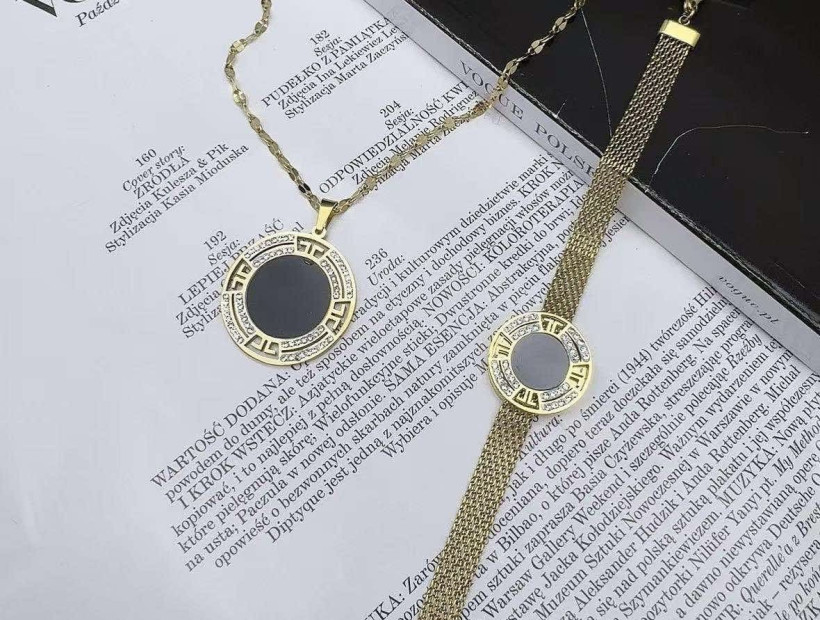 Bransoletka cyrkonie i czarne oczko 14132 D