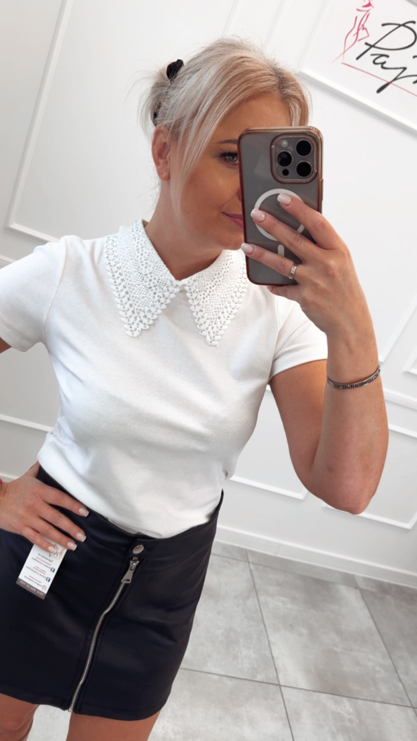 Bluzka bawełna kołnierzyk 14113 