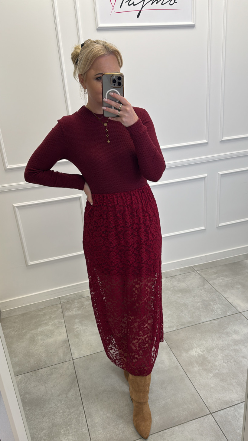 Sukienka wiskoza dół koronka 14128