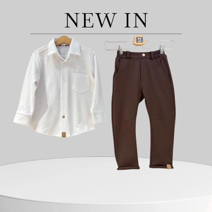 SPODNIE DZIANINA ELEGANT PROSTA NOGAWKA CZEKOLADOWE MIMI