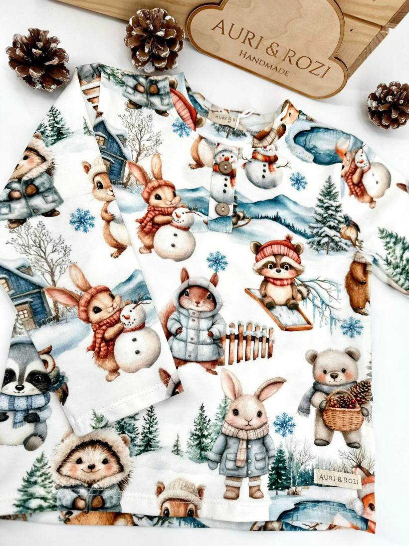 BLUZKA ZIMOWE ZWIERZĄTKA AURI&ROZI