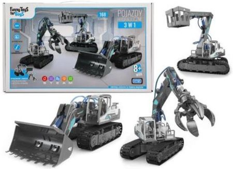 Pojazdy Hydrauliczne DIY 168 el. 3 w1