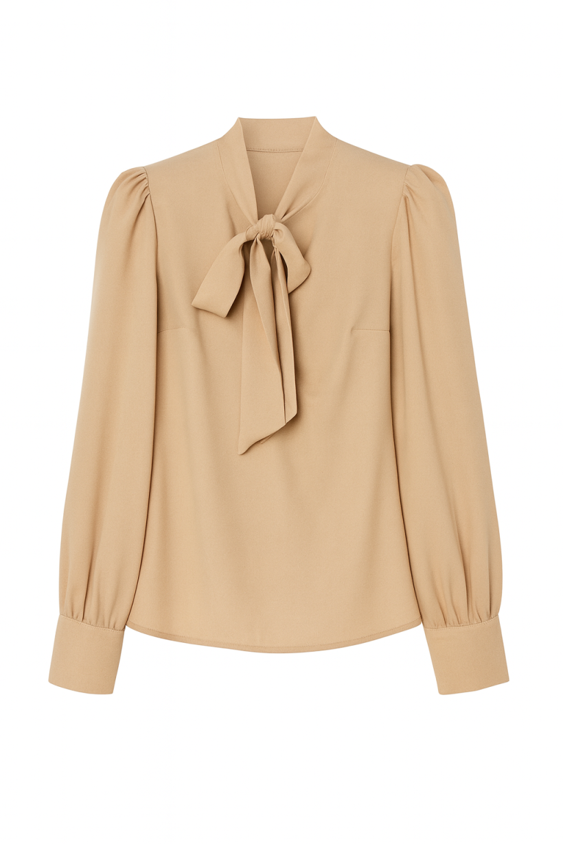 Bluzka beżowa kokarda 1880