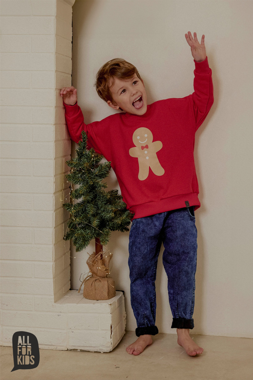 BLUZA CZERWONA CIASTEK CHŁOPIEC/DZIEWCZYNKA AFK