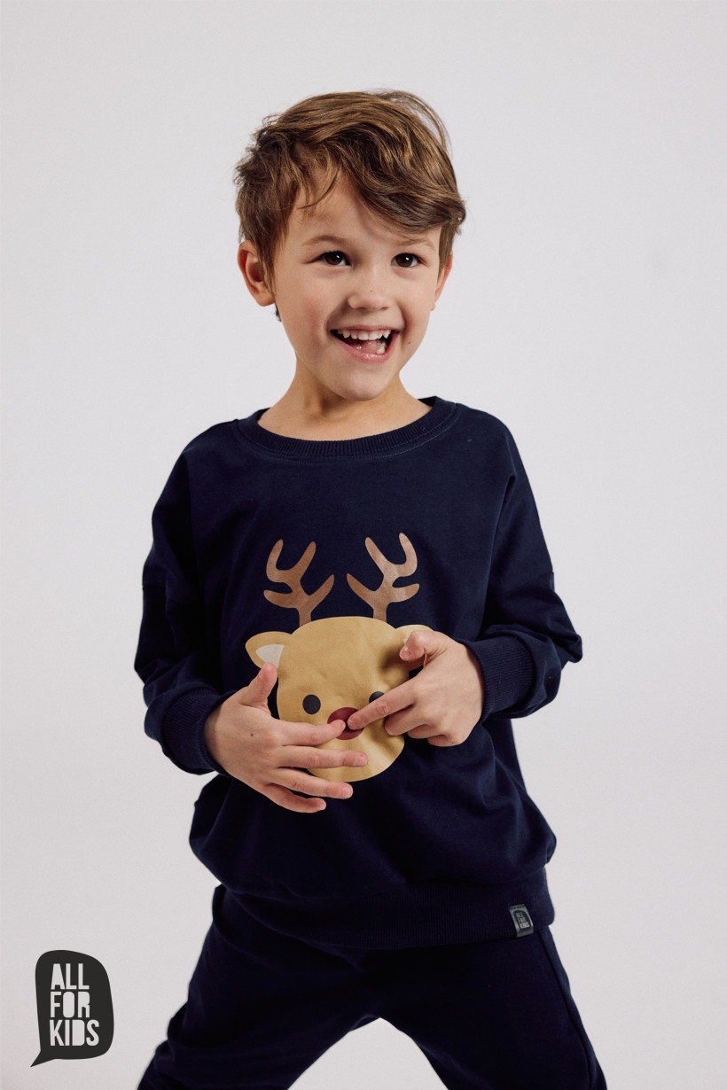 BLUZA GRANATOWA RENIFER CHŁOPIEC/DZIEWCZYNKA AFK