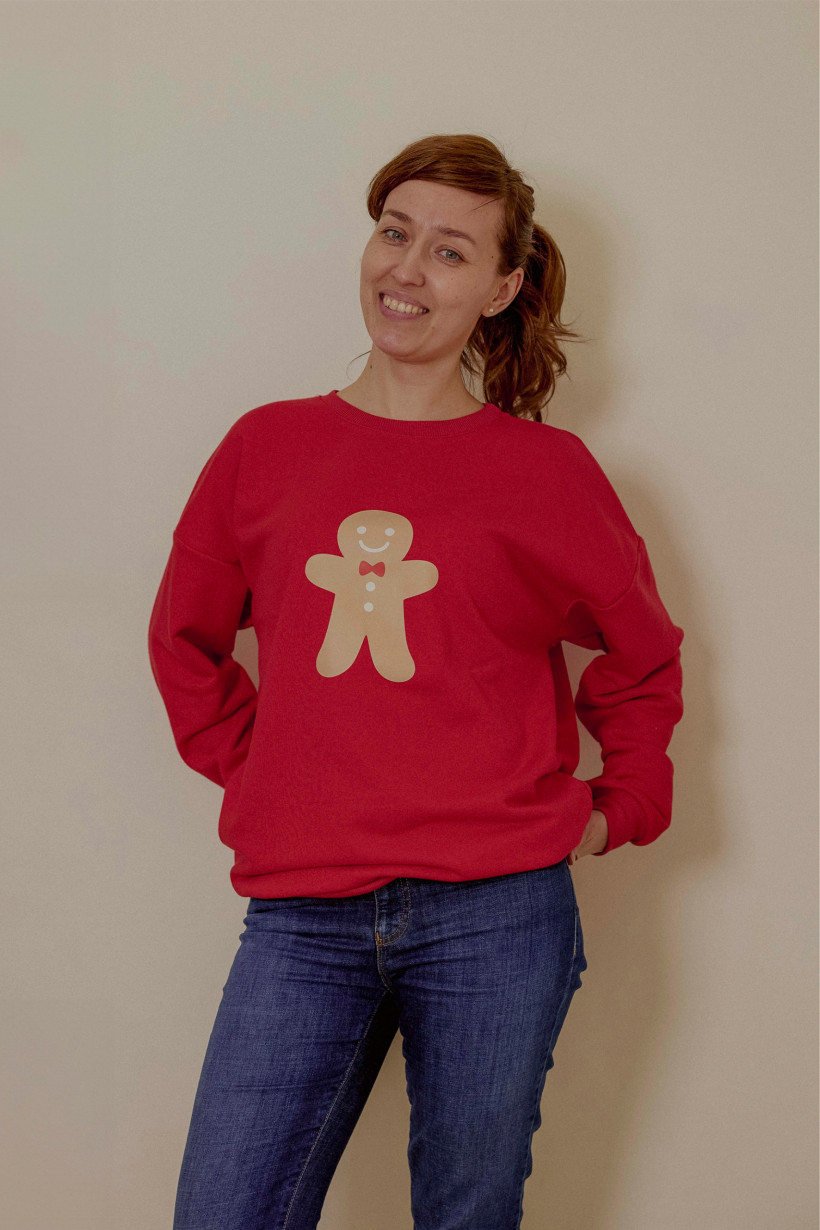 BLUZA CZERWONA CIASTEK MAMA BOPOCO