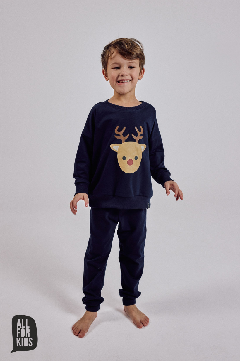 PIŻAMA GRANATOWA RENIFER CHŁOPIEC/DZIEWCZYNKA AFK