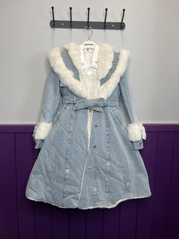 Długi płaszczyk komplet