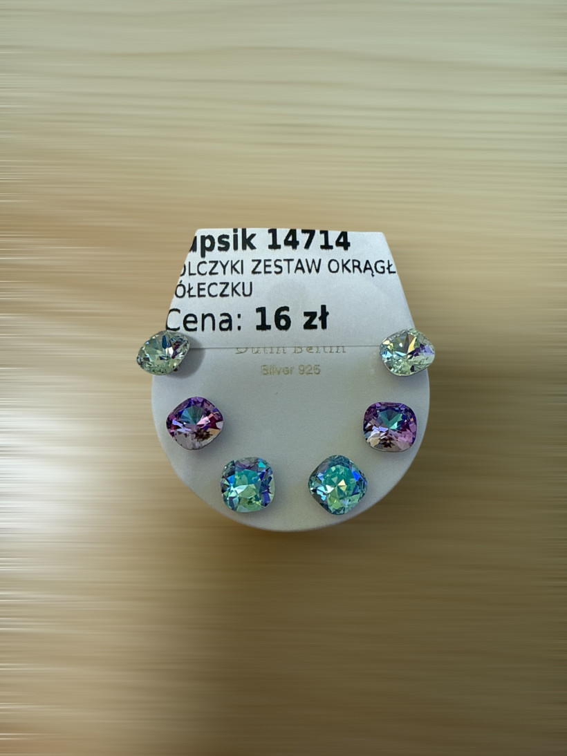 KOLCZYKI ZESTAW OKRĄGŁE NA KÓŁECZKU