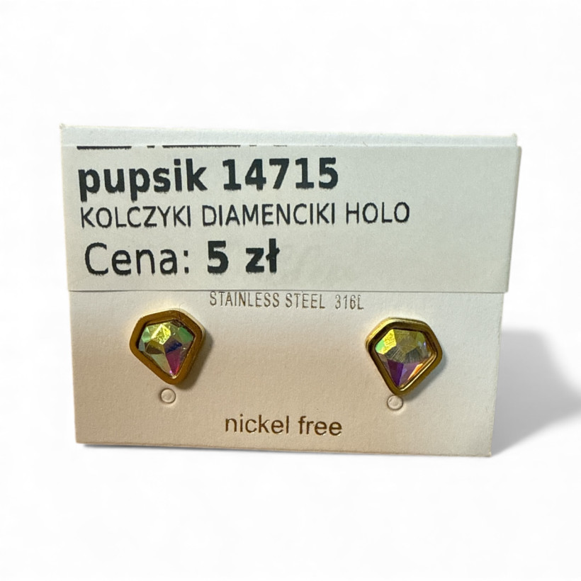 KOLCZYKI DIAMENCIKI  HOLO