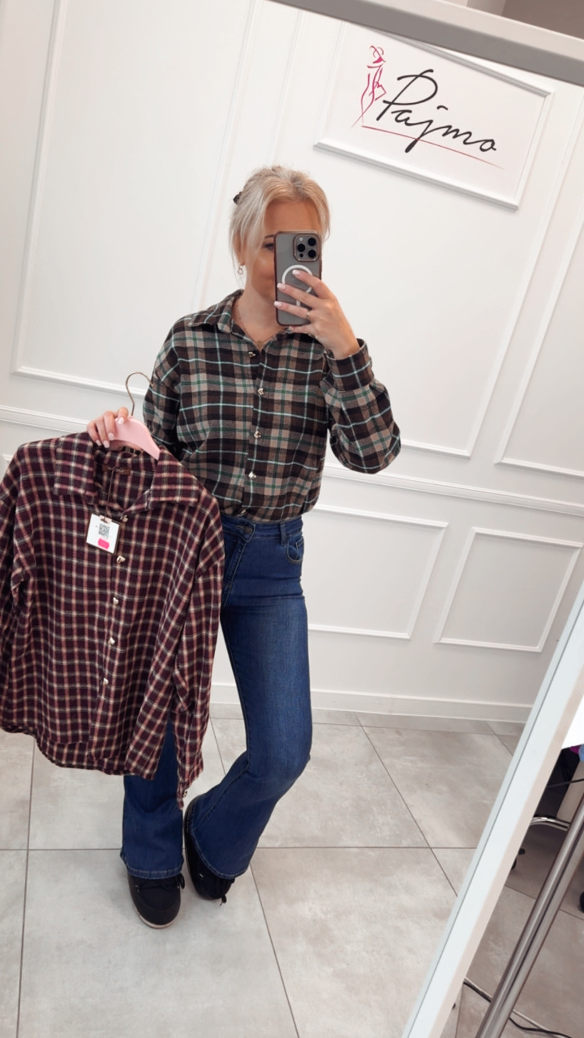 Koszula krata serduszka 13722