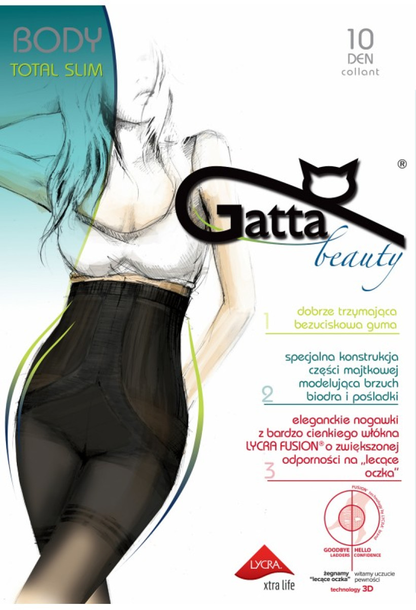 SLIM - Gatta Body Total Slim 10den, dwa kolory: czarne i brąz