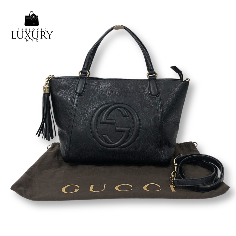 GUCCI Bag Soho 369176 Leather Black 2Way