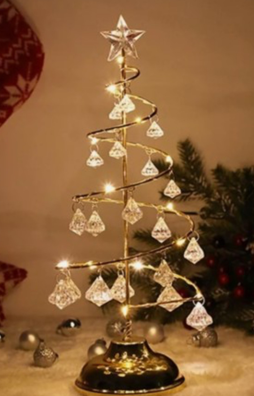 Choinka świąteczna z kryształkami. 25cm. Złota