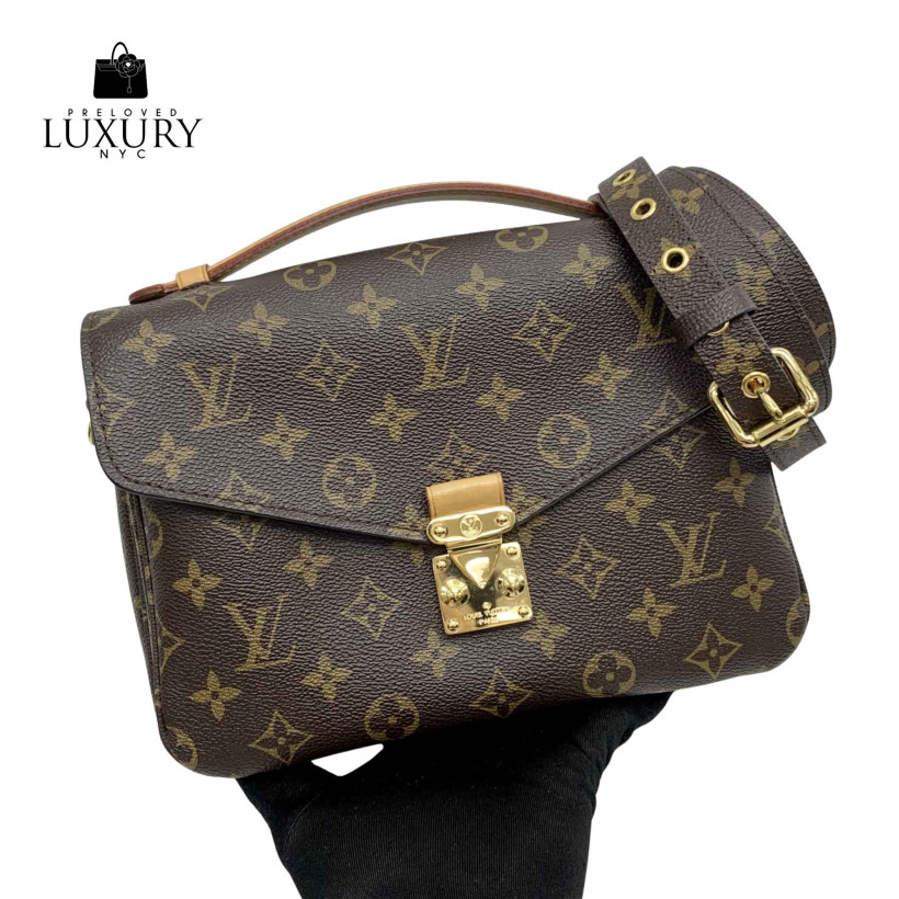 LOUIS VUITTON Brown Monogram Pochette Metis M40780 2Way Shoulder Bag