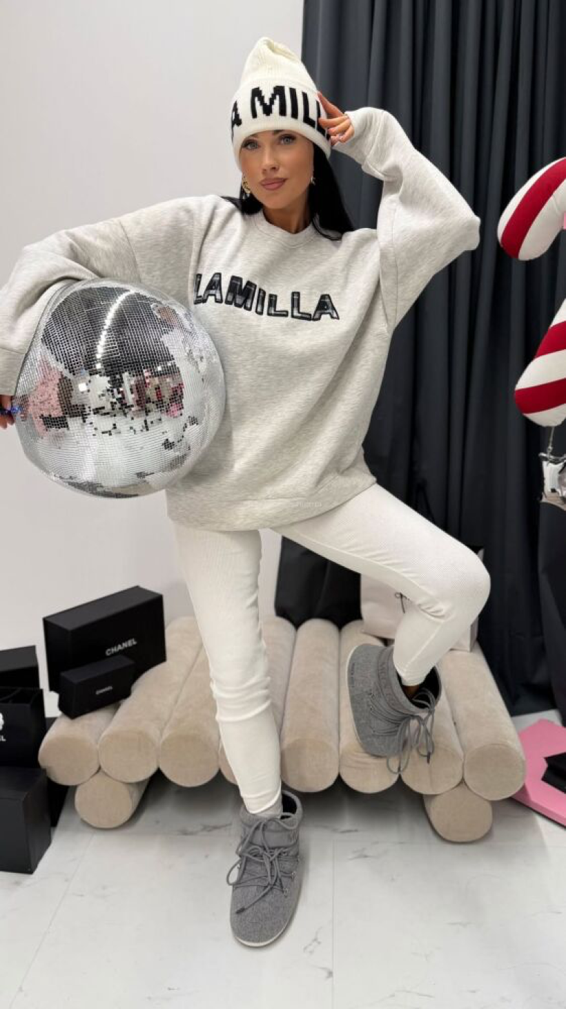 LA MILLA BLUZA SZARA NAPIS