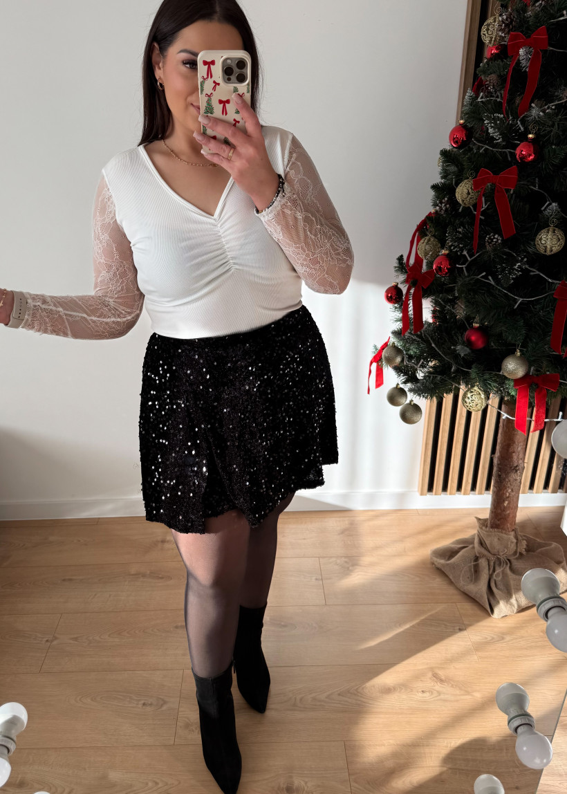 Spódnico - spodenki cekinowe czarne
