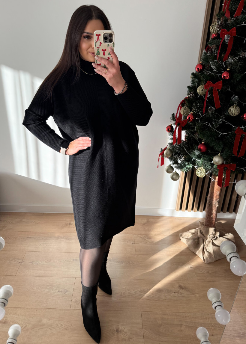 Sukienka sweterkowa CZARNA