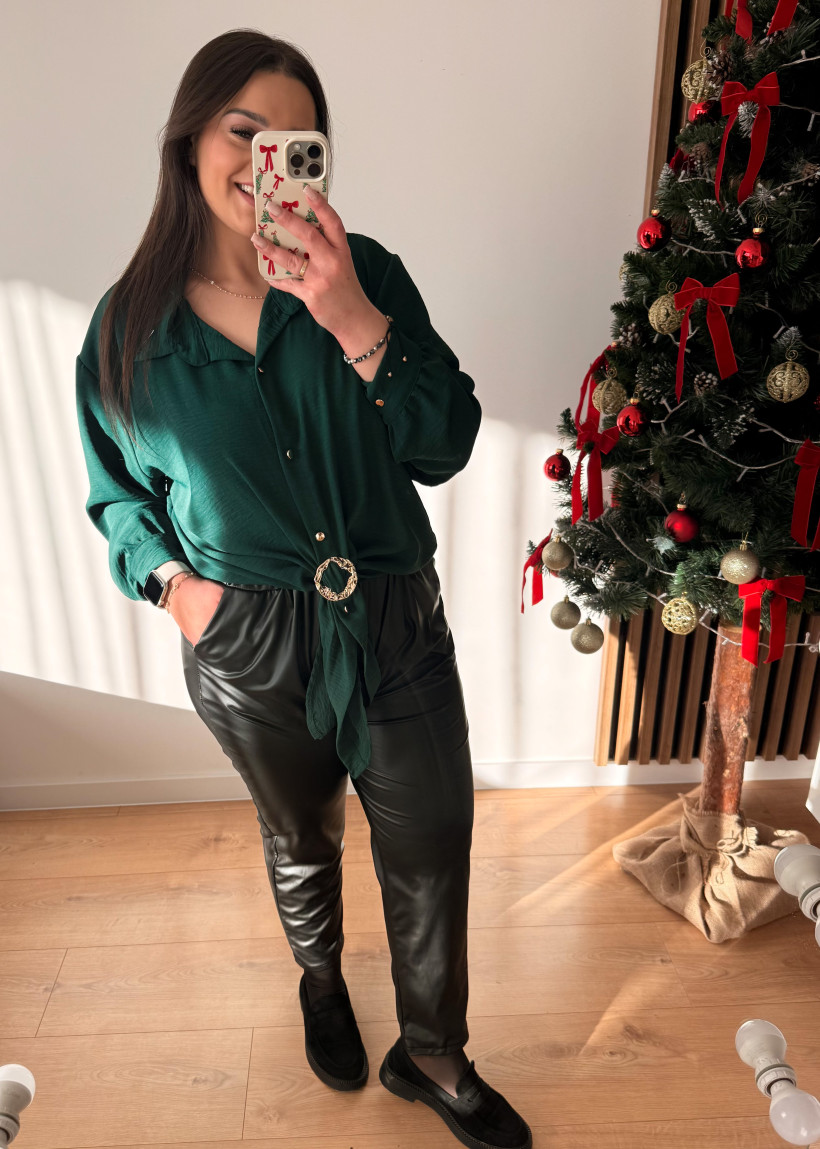 Spodnie skórkowe prosta nogawka 