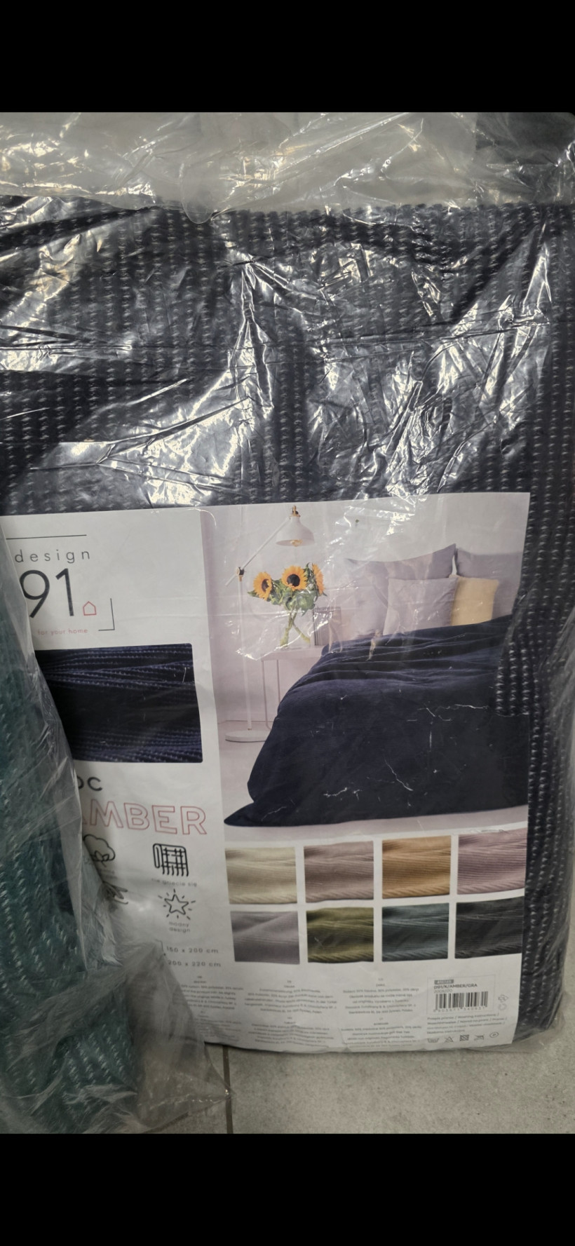 Koc akrylowy bawełniany 200x220cm granat